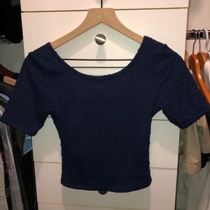Stitched Pattern Top with Cross Back